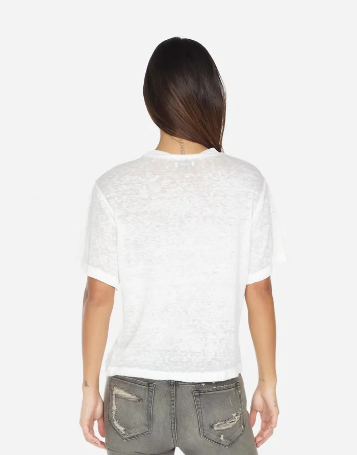 Women039s Linnea Mushroom Happyface White Burnout Lauren Moshi Short Sleeve