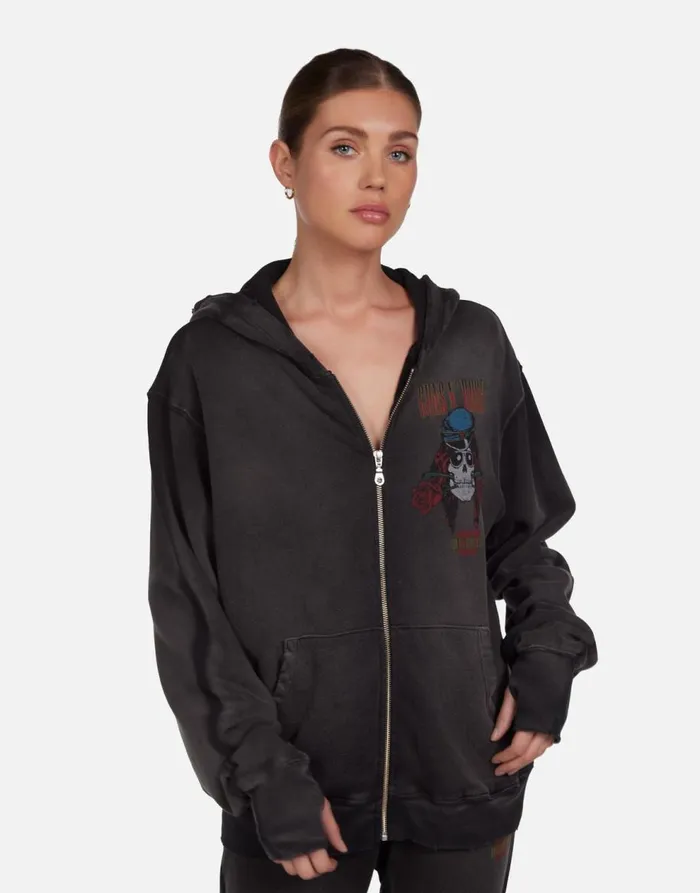Women039s Moira Guns N039 Roses Skull Black Haze Lauren Moshi Hoodies