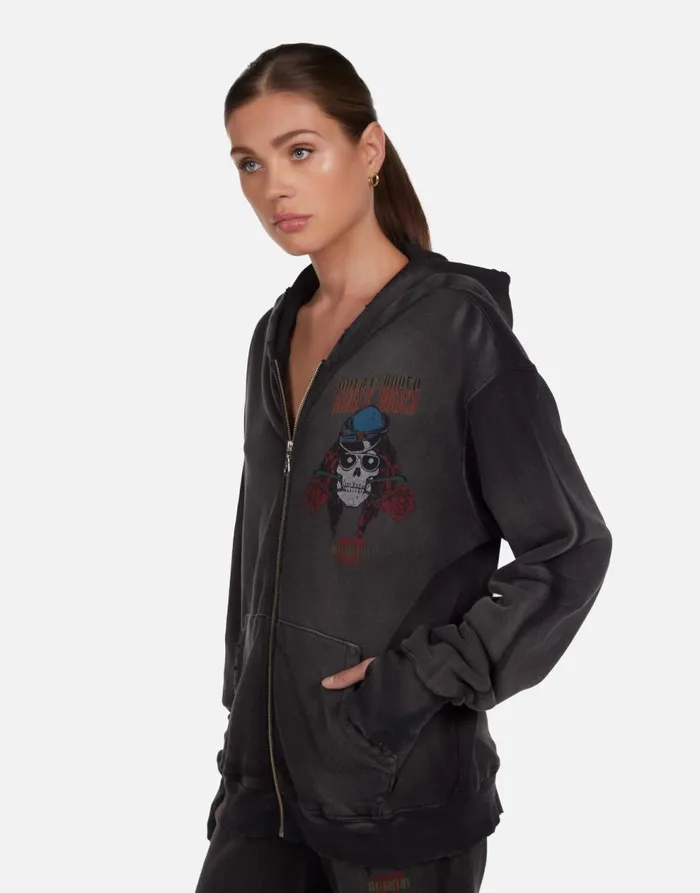 Women039s Moira Guns N039 Roses Skull Black Haze Lauren Moshi Hoodies