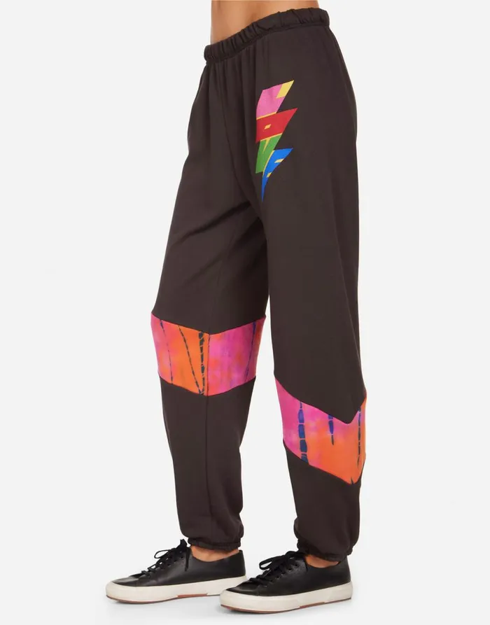 Women039s Ophelia Rainbow Lightning Star Onyx Lauren Moshi Long Sweatpants