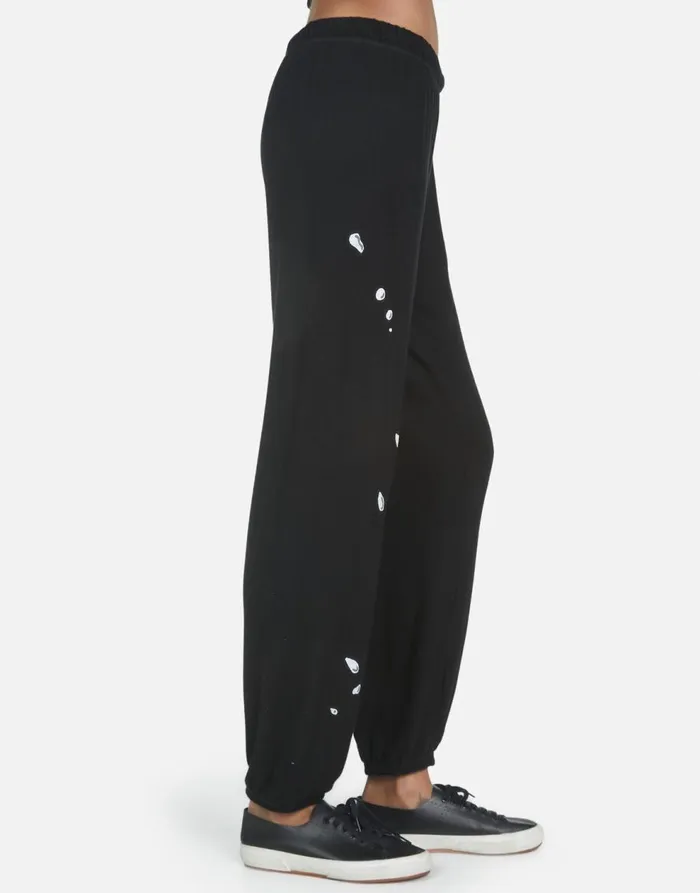 Women039s Tanzy Wine Is My Water Black Lauren Moshi Long Sweatpants