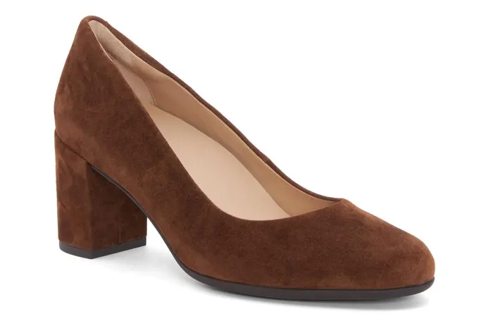 Women ABEO Footwear Dress Tempo Pump Caramel Suede