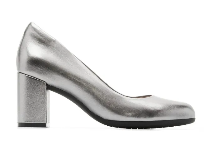 Women ABEO Footwear Dress Tempo Pump Silver Metallic Leather Women ABEO Footwear Dress Tempo Pump Silver Metallic Leather