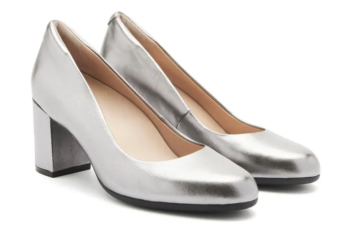 Women ABEO Footwear Dress Tempo Pump Silver Metallic Leather Women ABEO Footwear Dress Tempo Pump Silver Metallic Leather