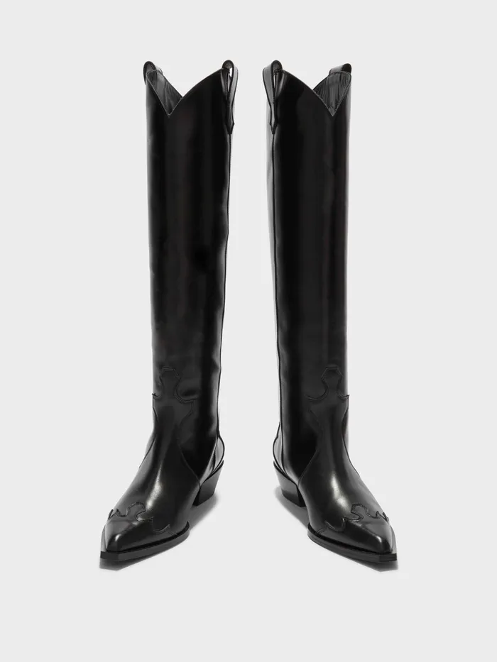 Women Aeyde ARUNA Black High Cowboy Boot Aeyde KneeHigh Boots