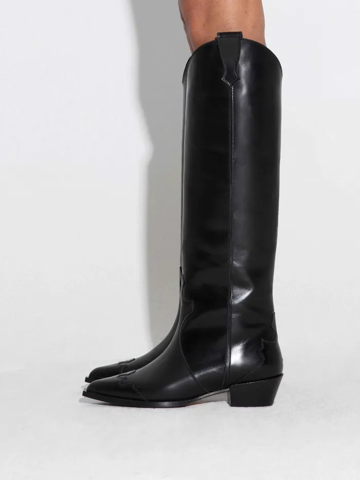 Women Aeyde ARUNA Black High Cowboy Boot Aeyde KneeHigh Boots