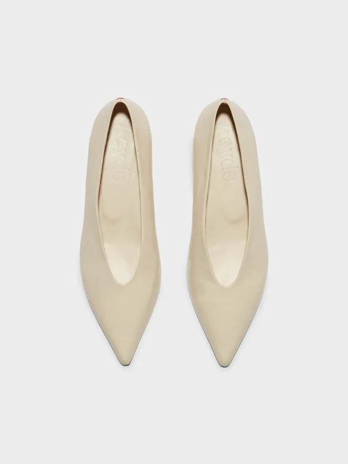 Women Aeyde CLARA Creamy Pointed Toe Pump Aeyde Pumps