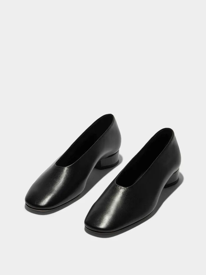 Women Aeyde DELIA Black Leather Flat Aeyde Flats