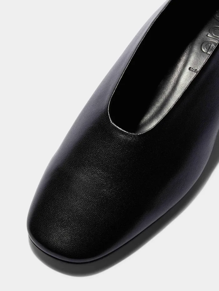 Women Aeyde DELIA Black Leather Flat Aeyde Flats