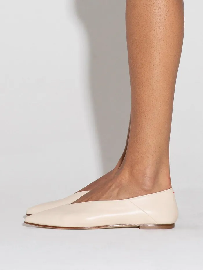 Women Aeyde MOA Creamy Pointed Toe Flat Aeyde Flats