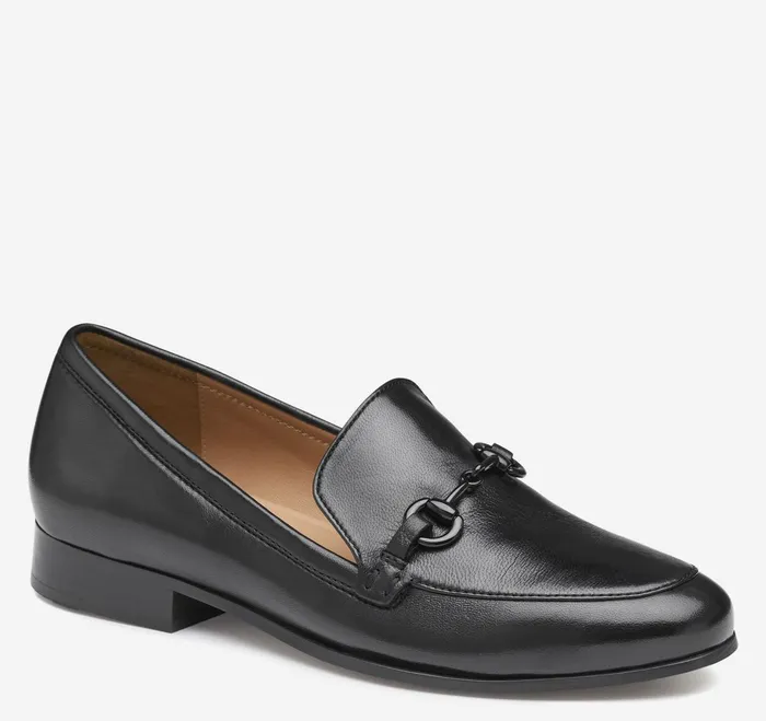 Women Ali Bit Loafer Black Glove Leather JohnstonandMurphy Mules and Loafers