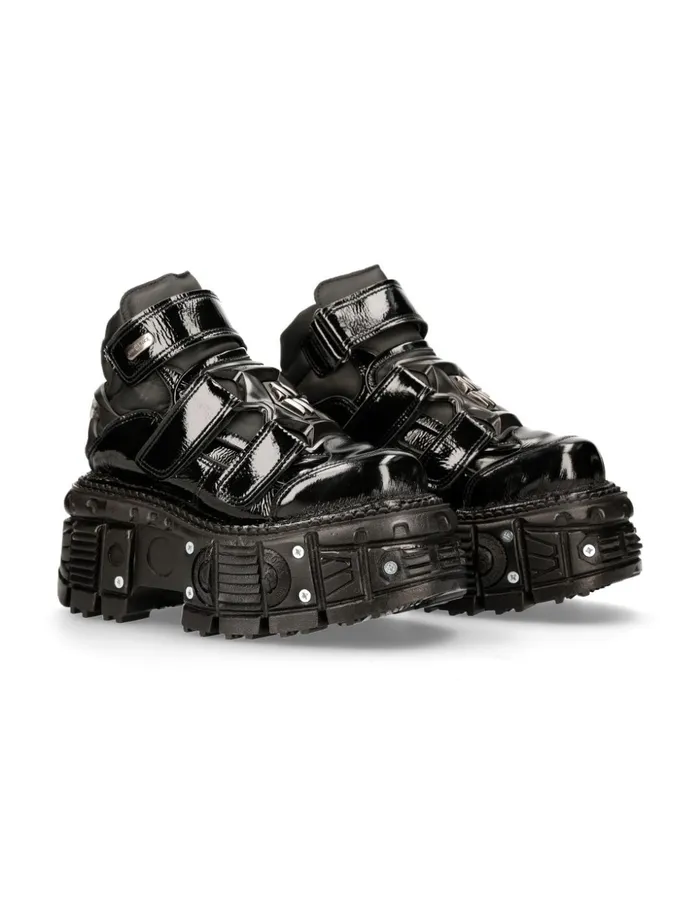 Women Ankle Boot Black Imperfect MTank008R7 New Rock Platform