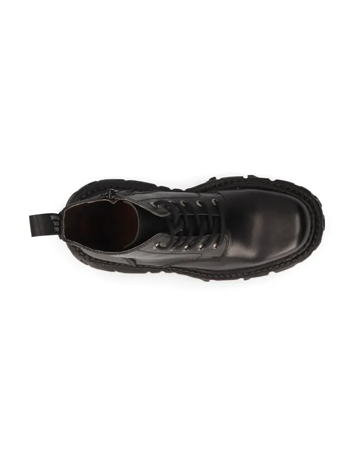 Women Ankle Boot Black Imperfect With Laces MMili215C3 New Rock Military