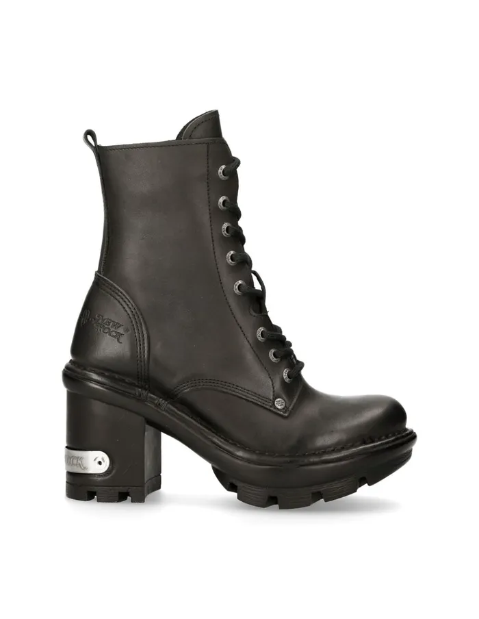 Women Ankle Boot Black Neotyre With Laces MNeotyre07xS1 New Rock Heels Women Ankle Boot Black Neotyre With Laces MNeotyre07xS1 New Rock Heels