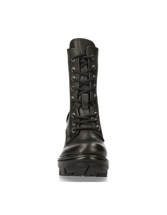 Women Ankle Boot Black Neotyre With Laces MNeotyre07xS1 New Rock Heels Women Ankle Boot Black Neotyre With Laces MNeotyre07xS1 New Rock Heels