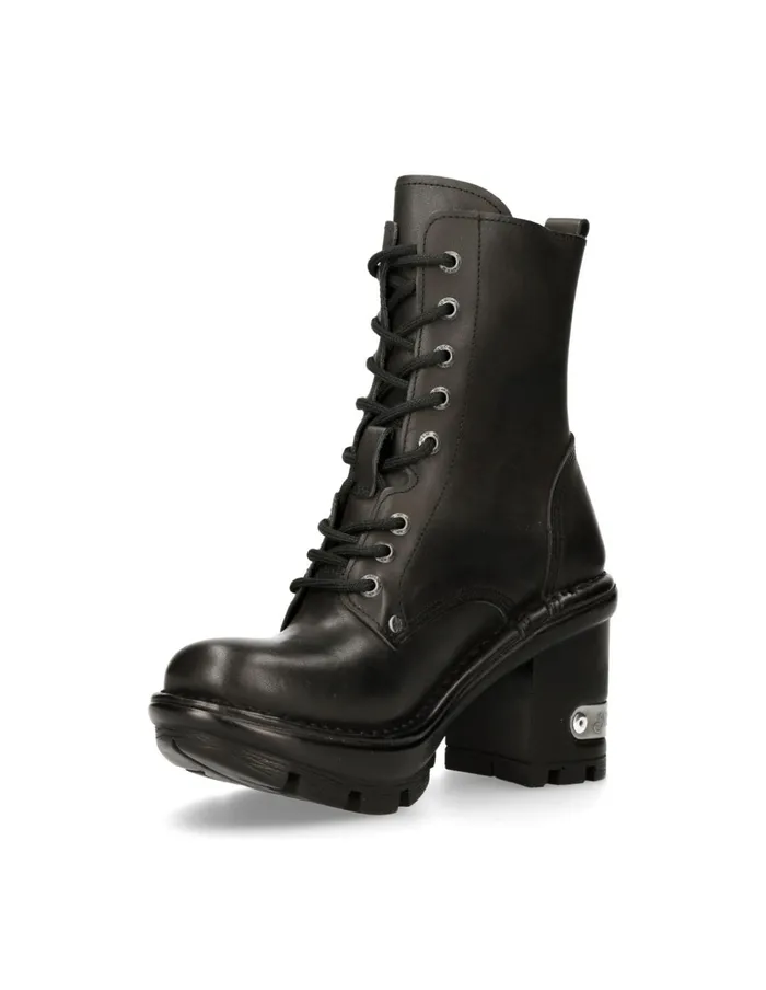 Women Ankle Boot Black Neotyre With Laces MNeotyre07xS1 New Rock Heels Women Ankle Boot Black Neotyre With Laces MNeotyre07xS1 New Rock Heels