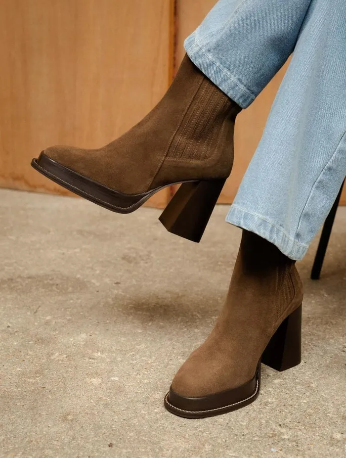 Women Ankle Boots Bobbies Deva Khaki Brown