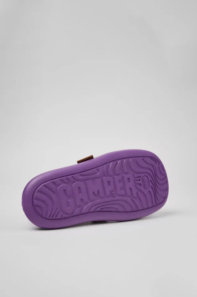 Women Aqua Purple Leather Ballerina Camper Ballerinas
