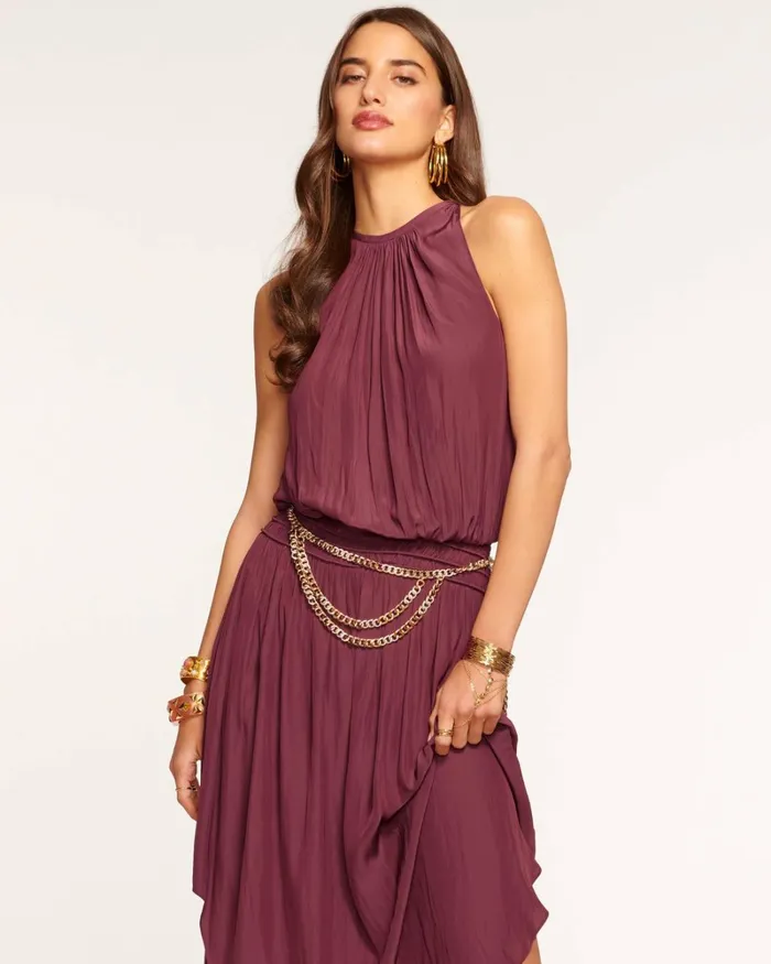 Women Audrey Smocked Midi Dress Sandstone Ramy Brook Dresses