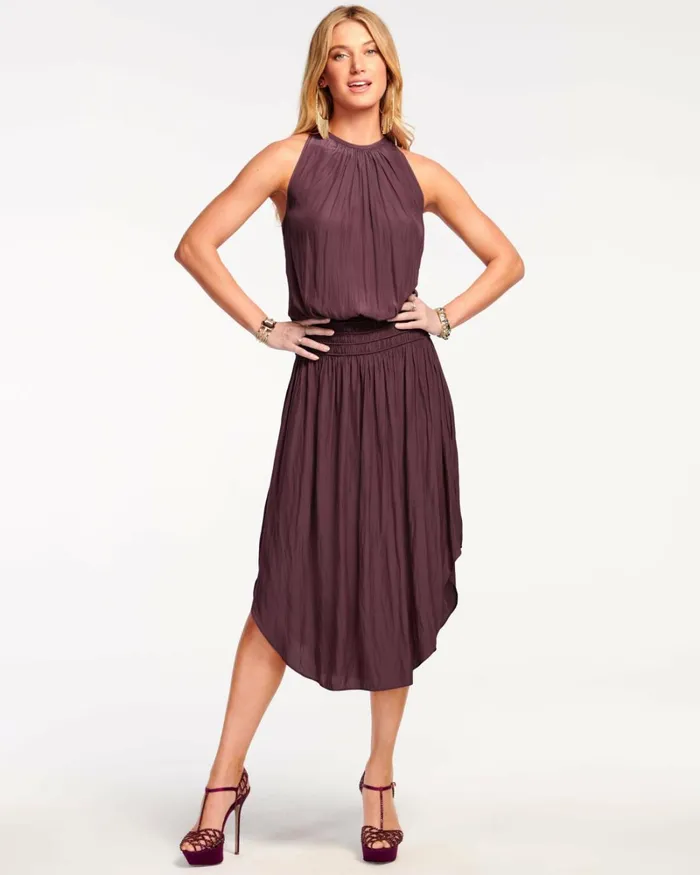 Women Audrey Smocked Midi Dress Sandstone Ramy Brook Dresses Women Audrey Smocked Midi Dress Sandstone Ramy Brook Dresses