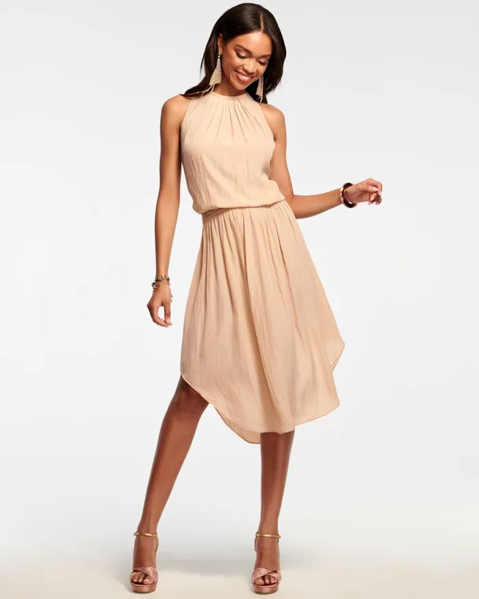 Women Audrey Smocked Midi Dress Sandstone Ramy Brook Dresses Women Audrey Smocked Midi Dress Sandstone Ramy Brook Dresses