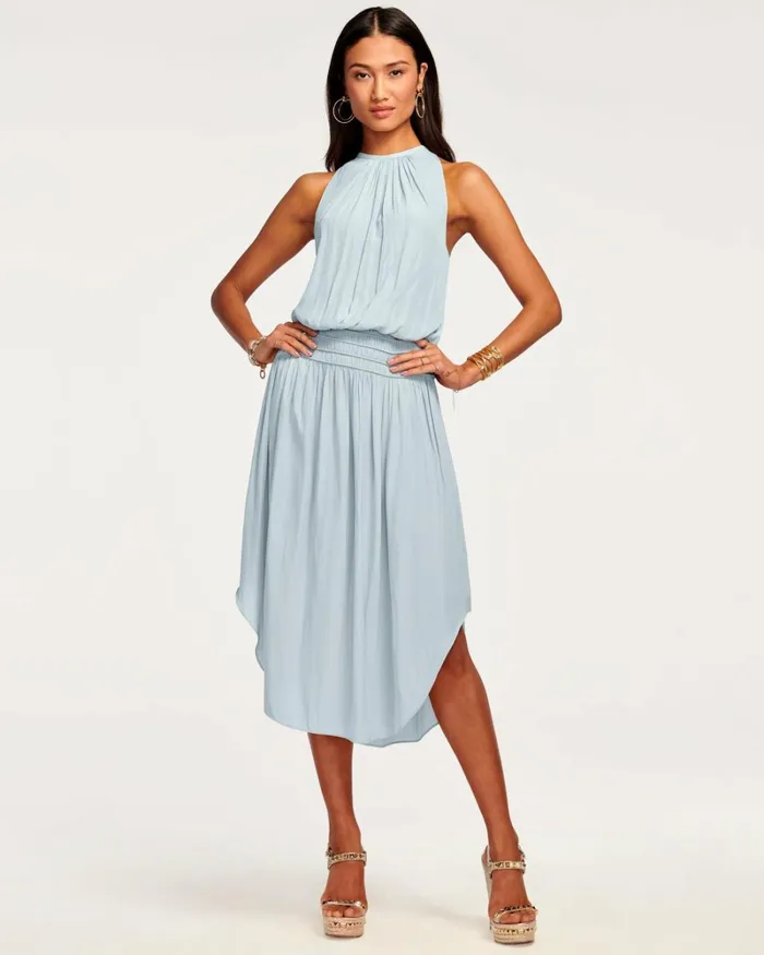 Women Audrey Smocked Midi Dress Sandstone Ramy Brook Dresses Women Audrey Smocked Midi Dress Sandstone Ramy Brook Dresses