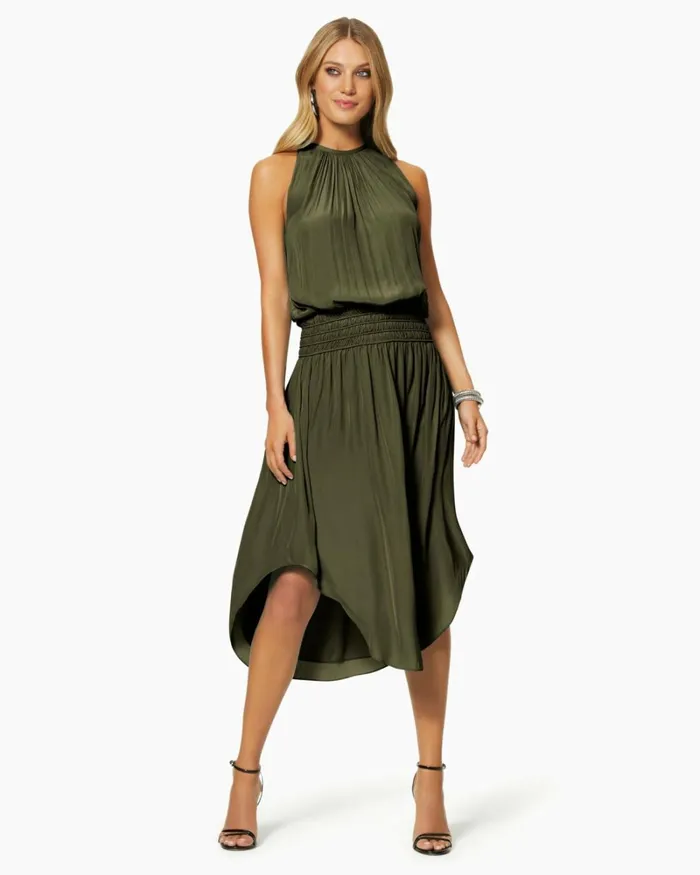 Women Audrey Smocked Midi Dress Sandstone Ramy Brook Dresses Women Audrey Smocked Midi Dress Sandstone Ramy Brook Dresses