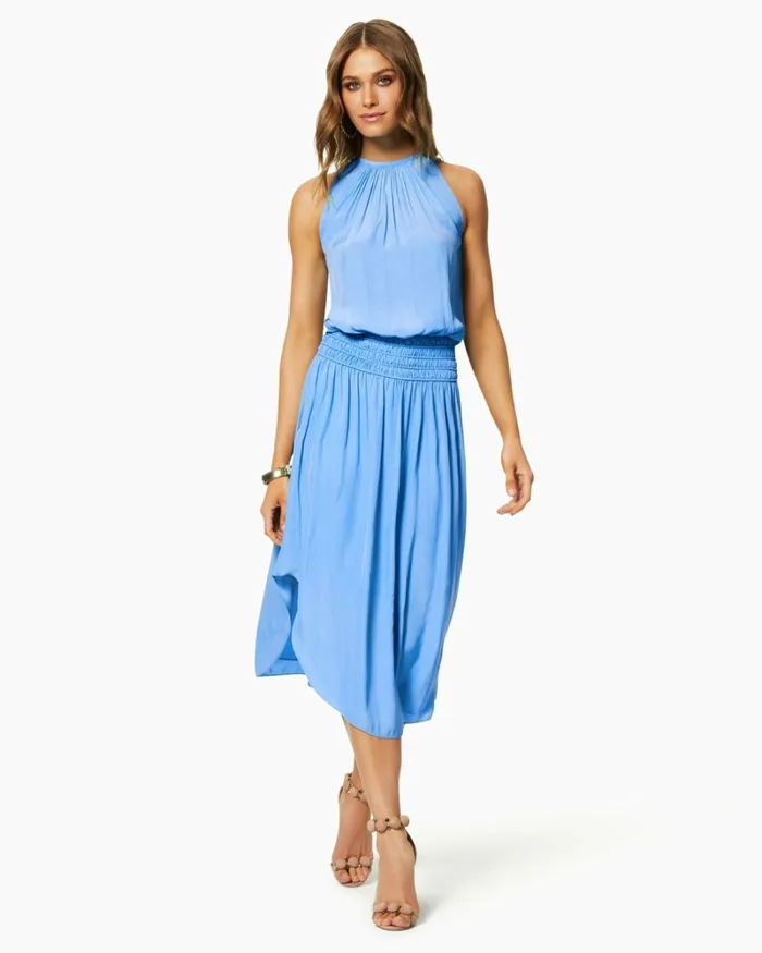Women Audrey Smocked Midi Dress Sandstone Ramy Brook Dresses Women Audrey Smocked Midi Dress Sandstone Ramy Brook Dresses