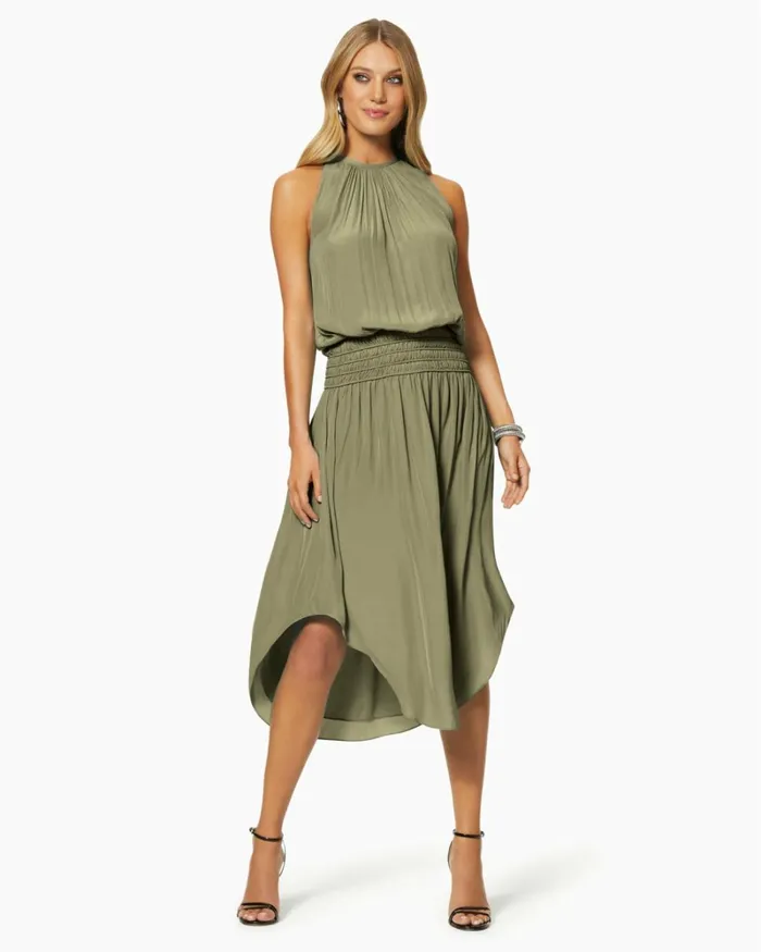 Women Audrey Smocked Midi Dress Sandstone Ramy Brook Dresses Women Audrey Smocked Midi Dress Sandstone Ramy Brook Dresses