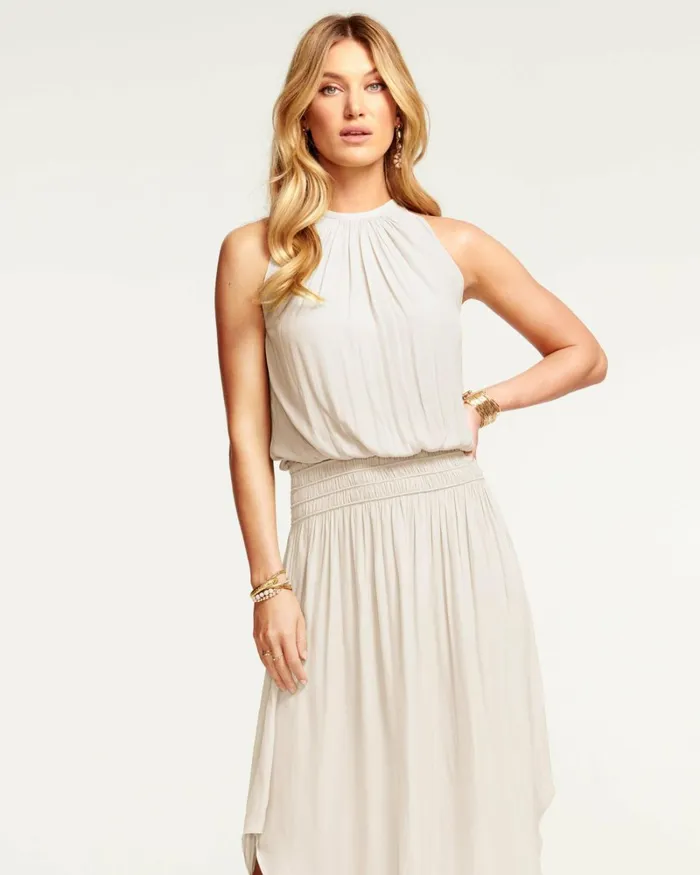 Women Audrey Smocked Midi Dress Sandstone Ramy Brook Dresses Women Audrey Smocked Midi Dress Sandstone Ramy Brook Dresses
