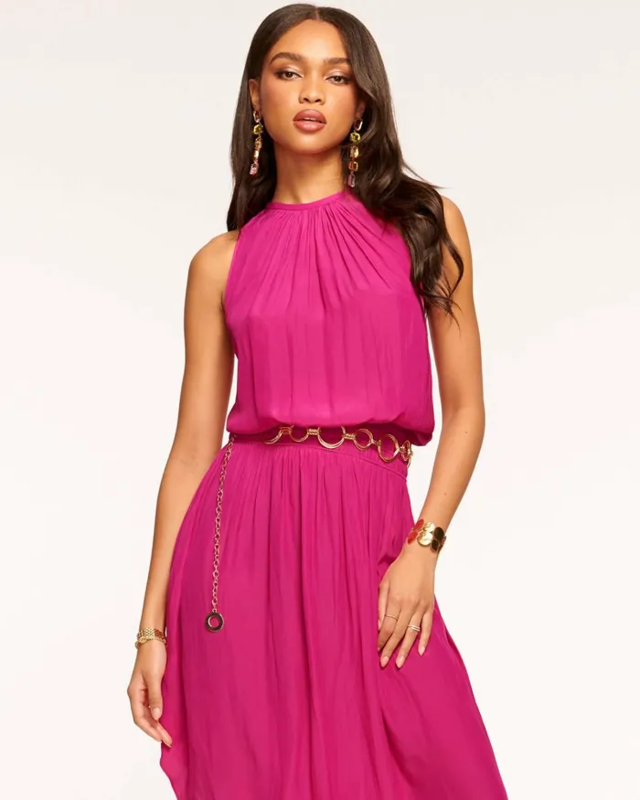 Women Audrey Smocked Midi Dress Sandstone Ramy Brook Dresses Women Audrey Smocked Midi Dress Sandstone Ramy Brook Dresses