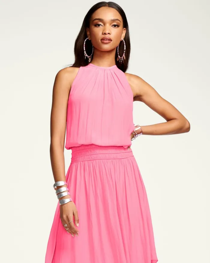Women Audrey Smocked Midi Dress Sandstone Ramy Brook Dresses Women Audrey Smocked Midi Dress Sandstone Ramy Brook Dresses