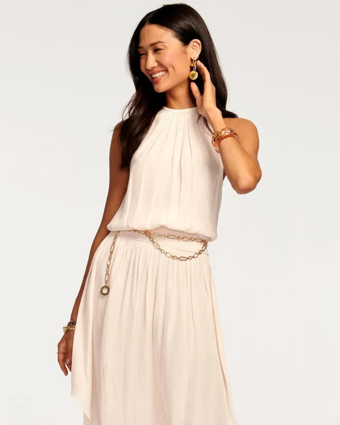 Women Audrey Smocked Midi Dress Sandstone Ramy Brook Dresses Women Audrey Smocked Midi Dress Sandstone Ramy Brook Dresses