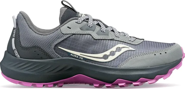Women Aura Tr Wide Fossilgrape Saucony TrailHiking