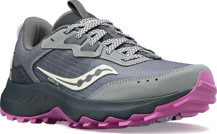 Women Aura Tr Wide Fossilgrape Saucony TrailHiking