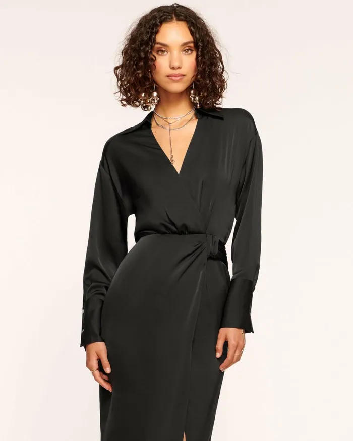 Women Aurora VNeck Wrap Dress True Blue Ramy Brook Dresses Women Aurora VNeck Wrap Dress True Blue Ramy Brook Dresses