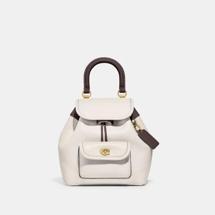 Women Backpacks Coach Riya Backpack 21 In Colorblock Brasschalk Multi