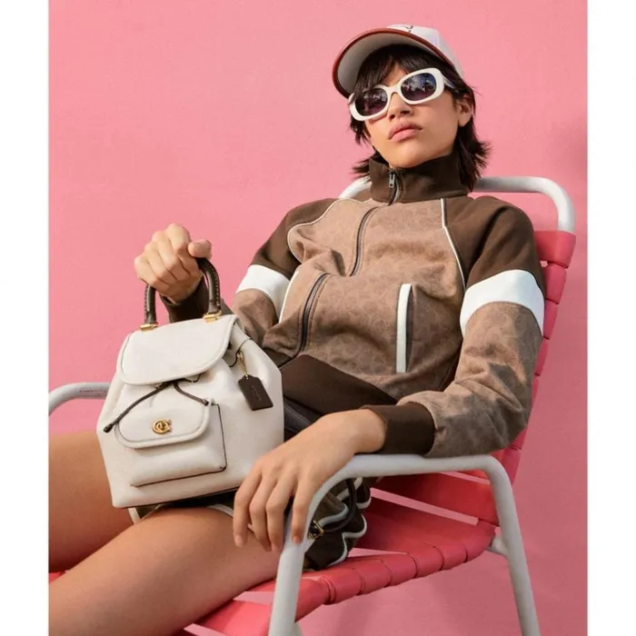 Women Backpacks Coach Riya Backpack 21 In Colorblock Brasschalk Multi