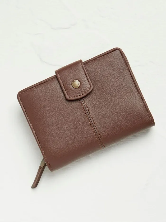 Women Bags and Purses Fat Face Etta Brown Leather Zip Purse
