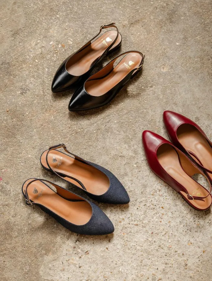 Women Ballet Flats Bobbies Paige Black Vinyl Women Ballet Flats Bobbies Paige Black Vinyl