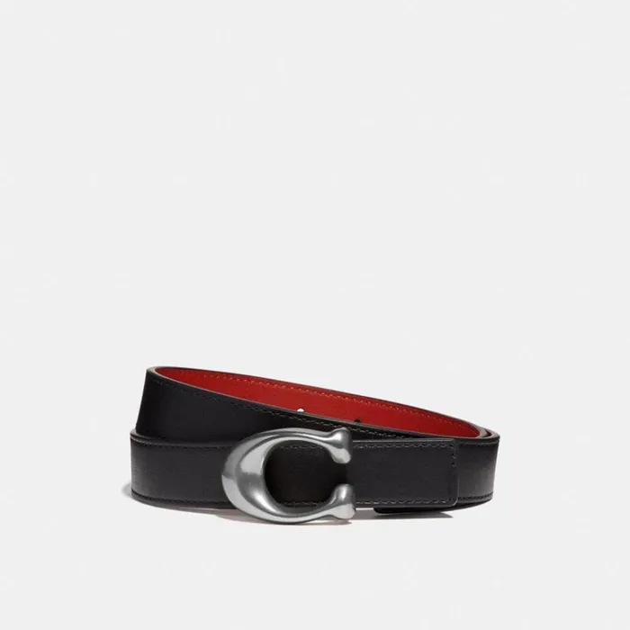 Women Belts Coach C Hardware Reversible Belt 25 Mm Nickelblack 1941 Red