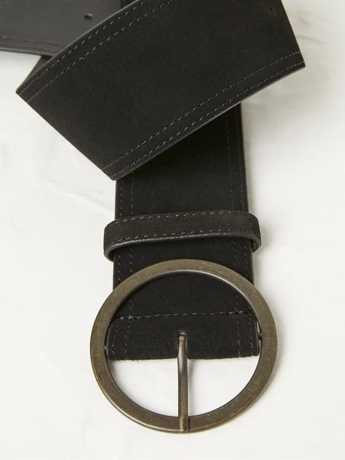 Women Belts Fat Face Black Soft Wide Waist Belt