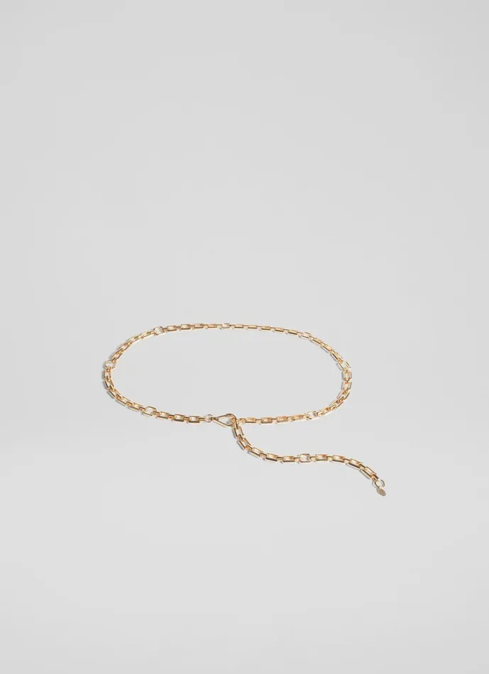 Women Belts LKBennett Alora Gold Metal Chain Belt