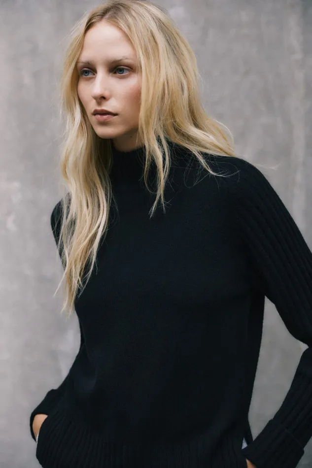 Women Black Eucalipto Knitted Jumper Ecoalf Knitwear