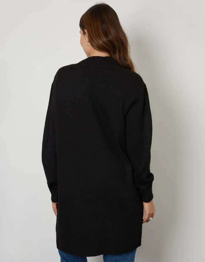 Women Black Longline Knitted Open Cardigan Threadbare Cardigans Women Black Longline Knitted Open Cardigan Threadbare Cardigans
