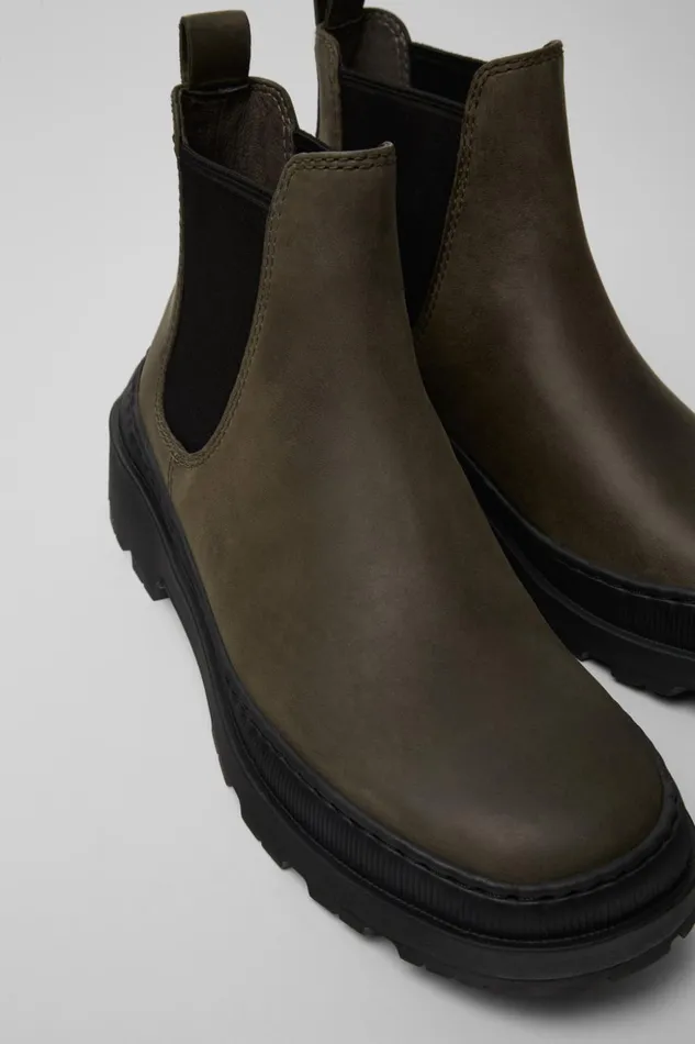 Women Brutus Trek MICHELIN Green Nubuck Ankle Boots Camper Ankle Boots