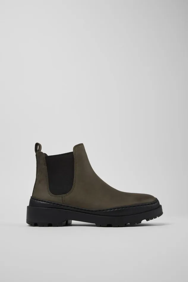 Women Brutus Trek MICHELIN Green Nubuck Ankle Boots Camper Ankle Boots