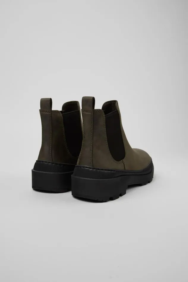 Women Brutus Trek MICHELIN Green Nubuck Ankle Boots Camper Ankle Boots