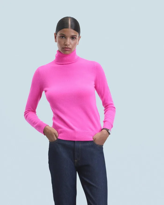 Women Cashmere Sweaters From Future Basic Turtleneck Sweater Utopic Pink