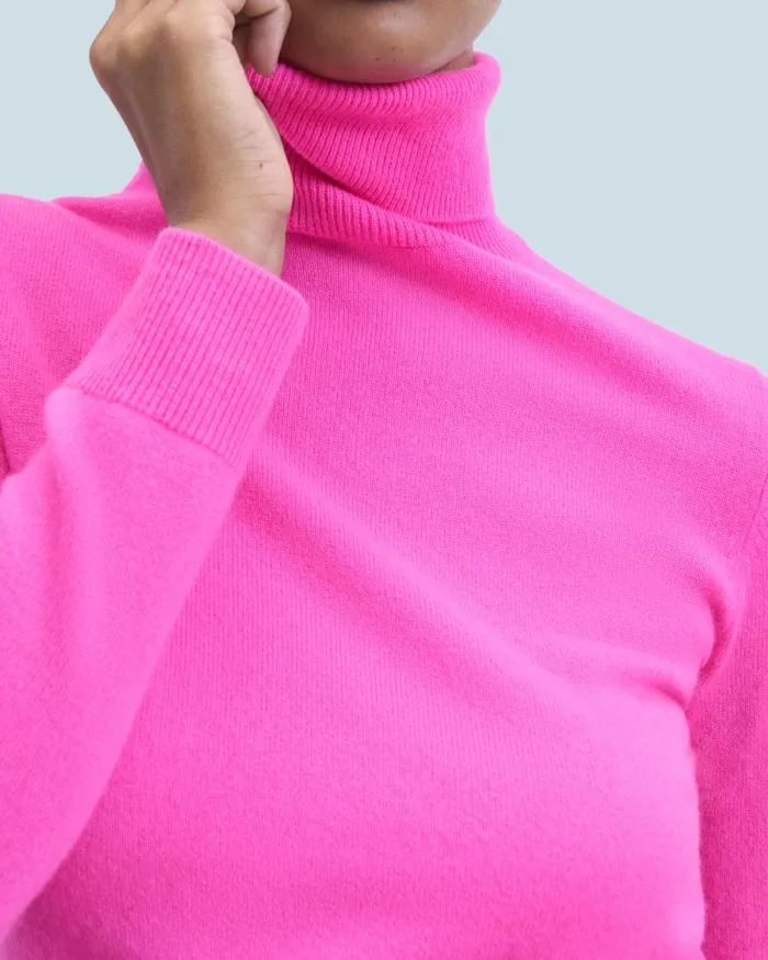 Women Cashmere Sweaters From Future Basic Turtleneck Sweater Utopic Pink